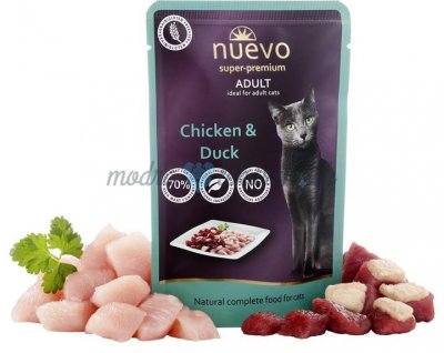 NUEVO cat Adult Chicken & Duck 16x85 g kapsičky