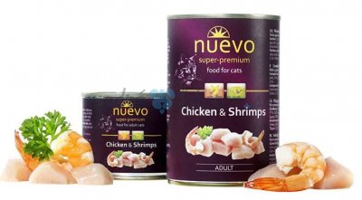 NUEVO cat Adult Chicken & Shrimps konzerva