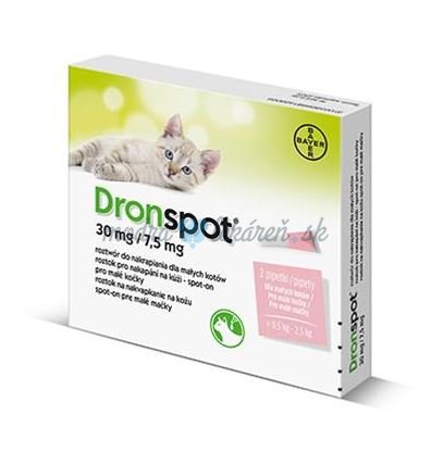 Dronspot 30 mg/7,5 mg spot on pre malé mačky sol. 2 x 0,35 ml