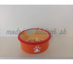 Miska MAGIC CAT keramická s mačacou labkou oranžová