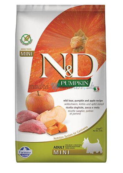 Farmina N&D dog PUMPKIN (GF) adult mini, boar & apple