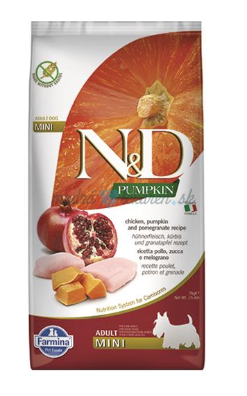 Farmina N&D dog PUMPKIN (GF) adult mini, chicken & pomegranate