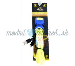 Obojok DUVO+ LED Svietiaci dog neónový žltý nylon 40-55cm/ 2,5 cm