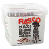 Sušienky RASCO Dog kosti kalciové so šunkou 500g